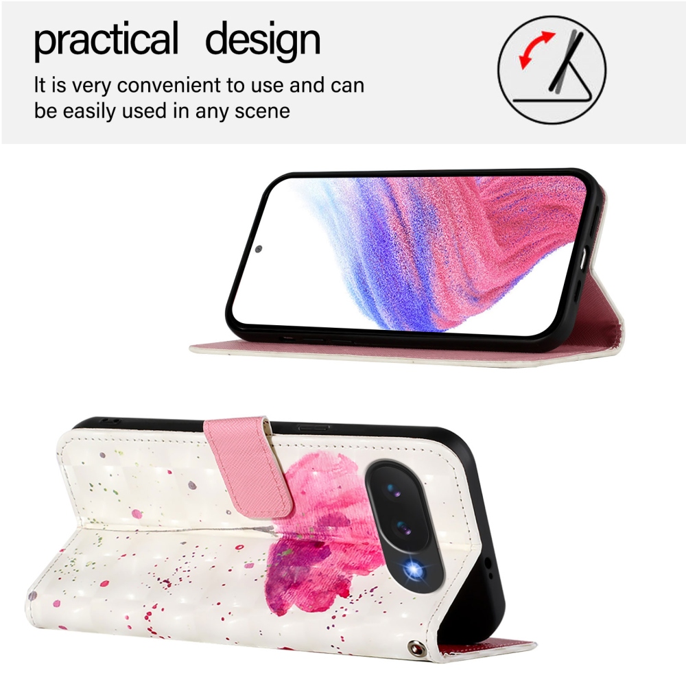 Patte könyv tok Google Pixel 10a - rózsaszín virág