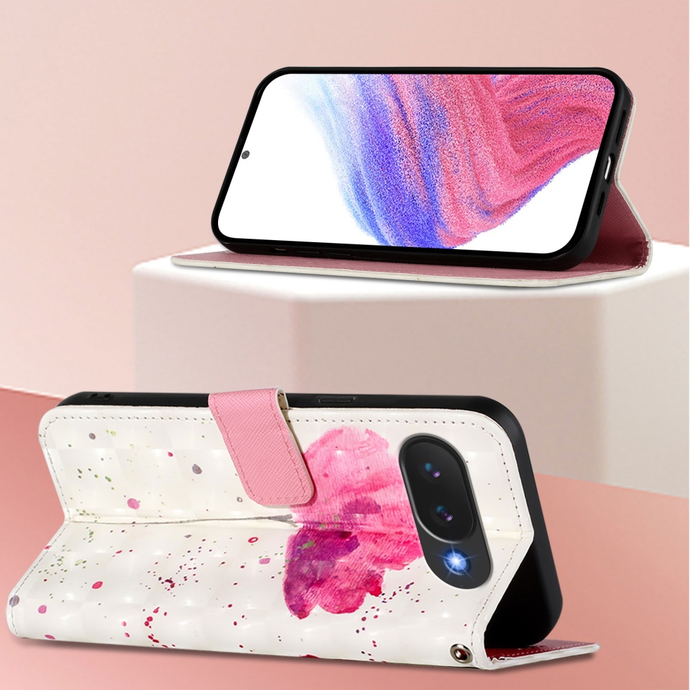 Patte könyv tok Google Pixel 10a - rózsaszín virág