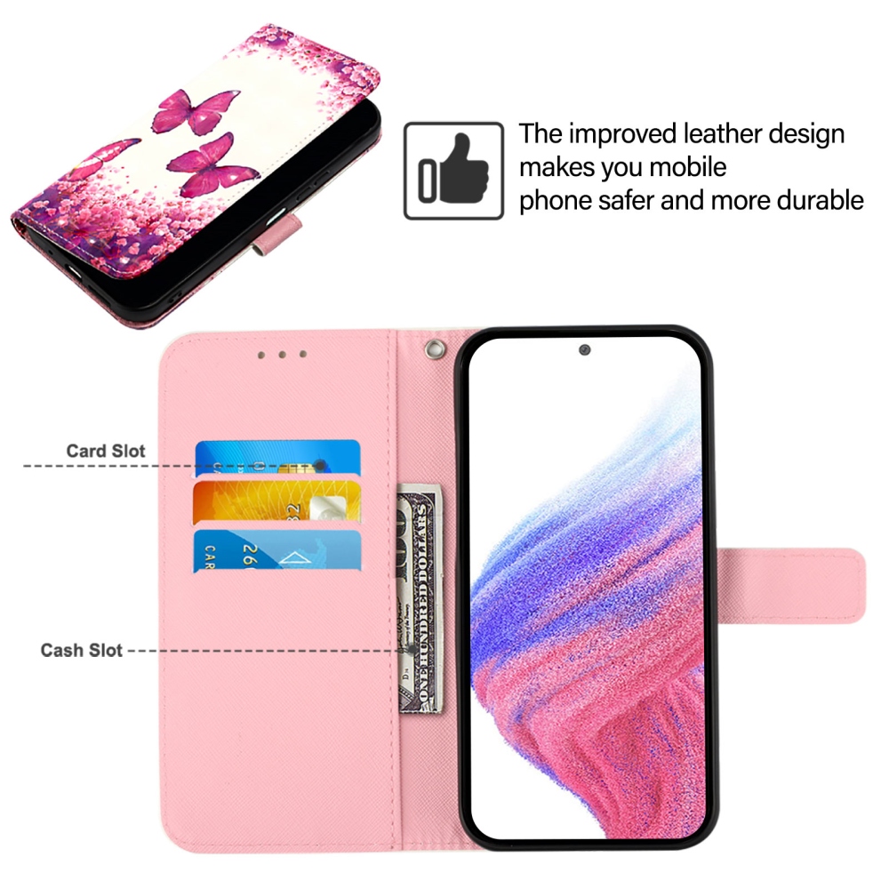Patte könyvformájú tok a Google Pixel 11 Pro/11-hez – rózsaszín pillangók