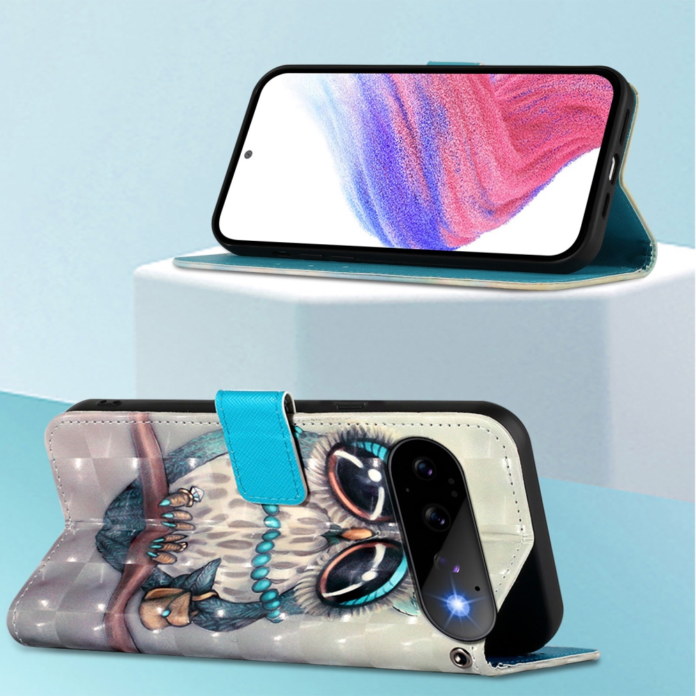 Patte könyvformájú tok a Google Pixel 11 Pro/11-hez – bagoly