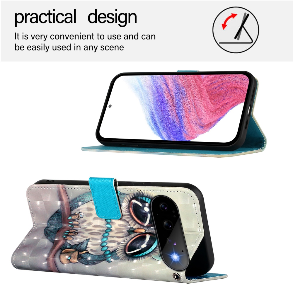 Patte könyvformájú tok a Google Pixel 11 Pro/11-hez – bagoly