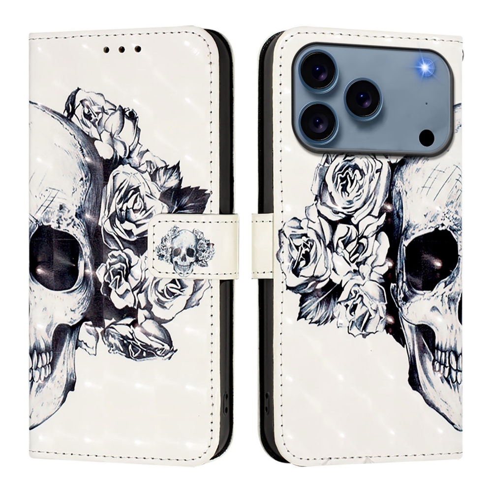 Patte könyvformájú tok az iPhone 18 Pro Max/17 Pro Max készülékhez – koponya