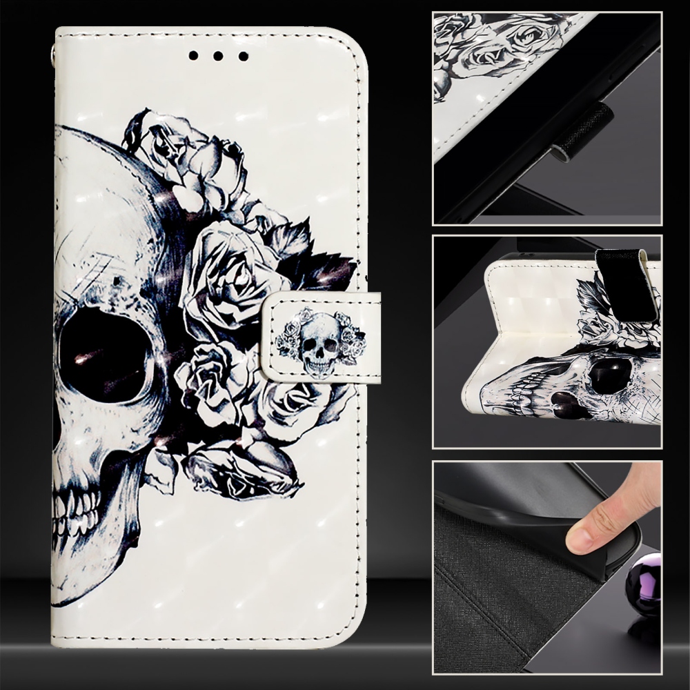 Patte könyvformájú tok az iPhone 18 Pro Max/17 Pro Max készülékhez – koponya
