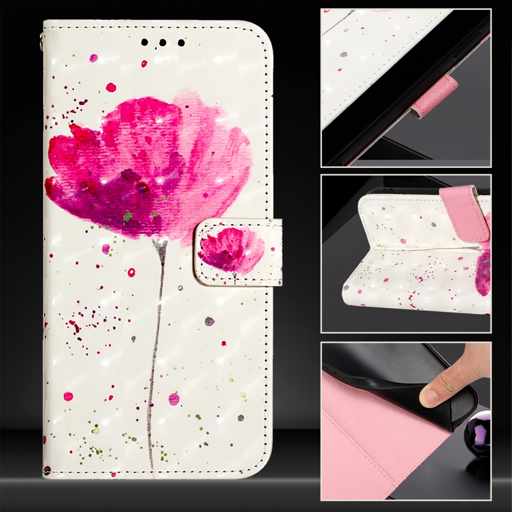 Patte könyvformájú tok az iPhone 18 Pro Max/17 Pro Max készülékhez – rózsaszín virág