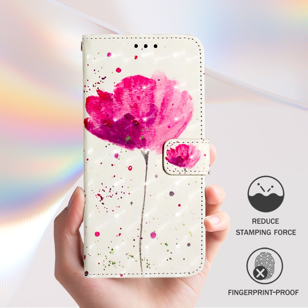 Patte könyvformájú tok az iPhone 18 Pro Max/17 Pro Max készülékhez – rózsaszín virág