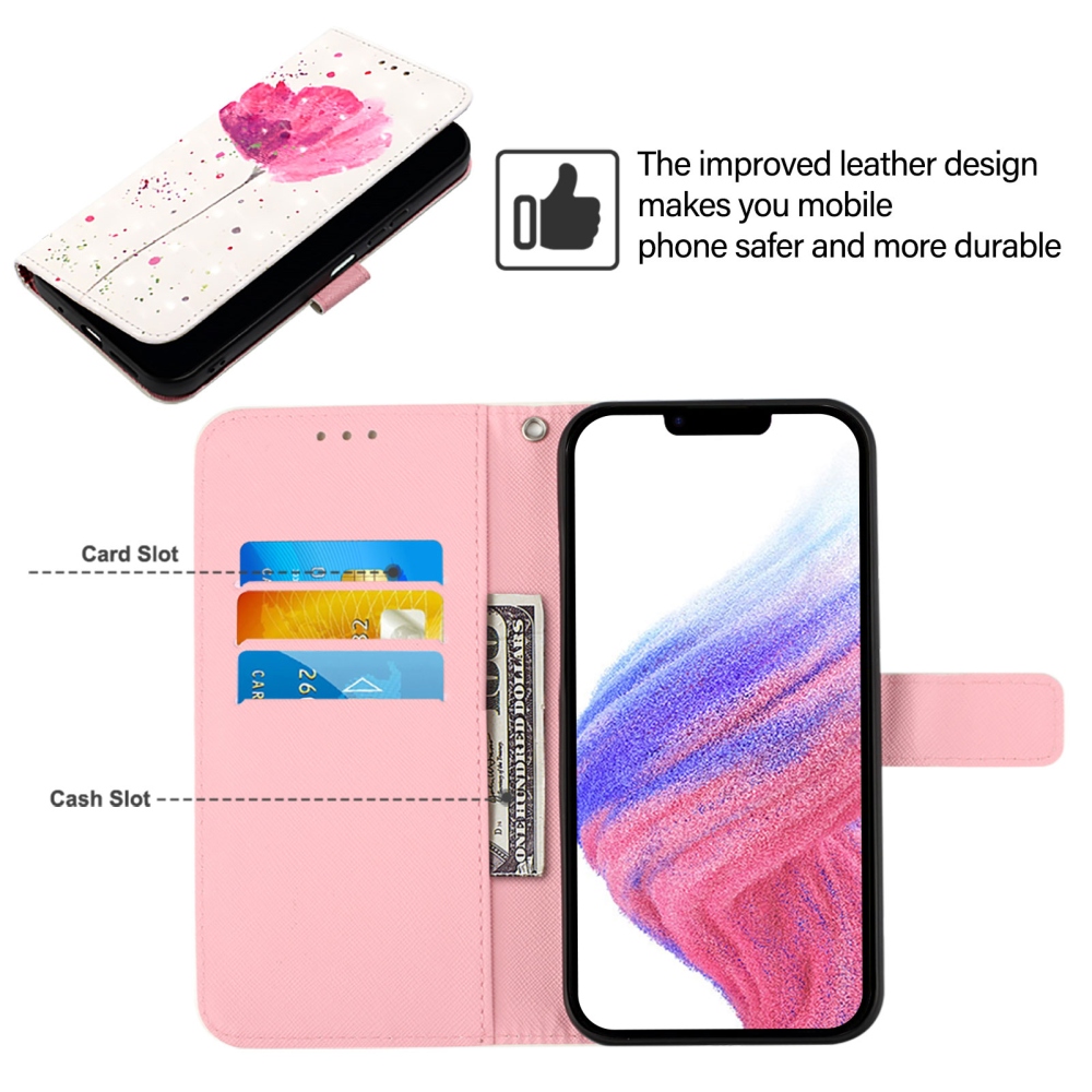 Patte könyvformájú tok az iPhone 18 Pro Max/17 Pro Max készülékhez – rózsaszín virág
