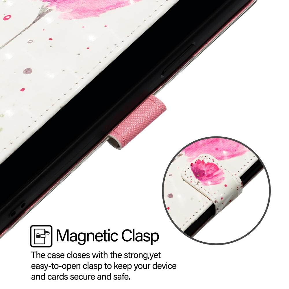 Patte könyvformájú tok az iPhone 18 Pro Max/17 Pro Max készülékhez – rózsaszín virág