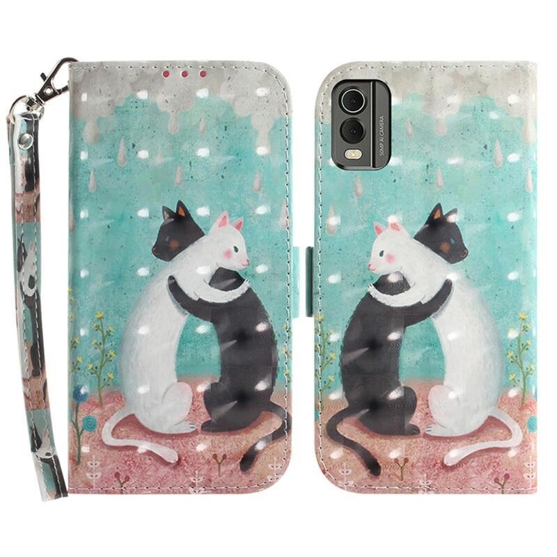 Patte könyvtáska Nokia C32-hez - két macska