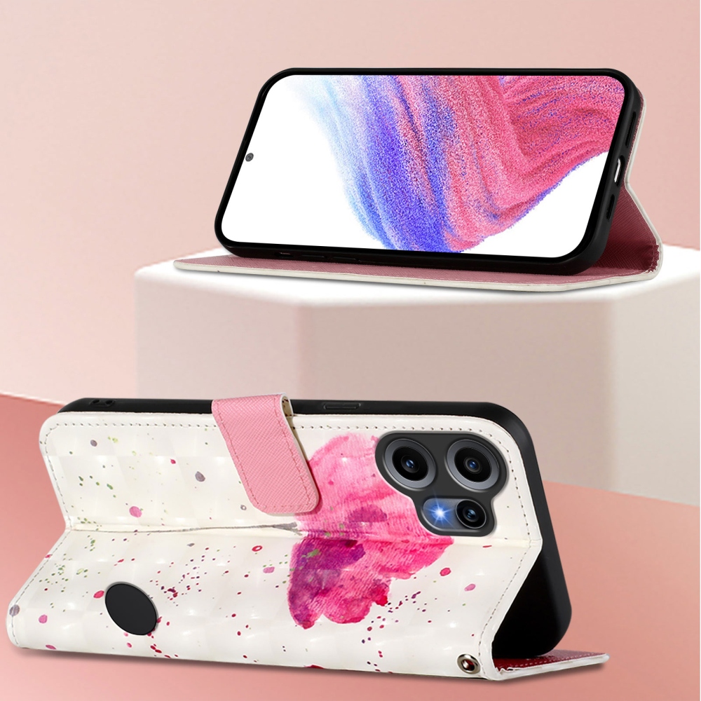 Patte könyvtáska a Nothing CMF Phone 2 Pro készülékhez - rózsaszín virág