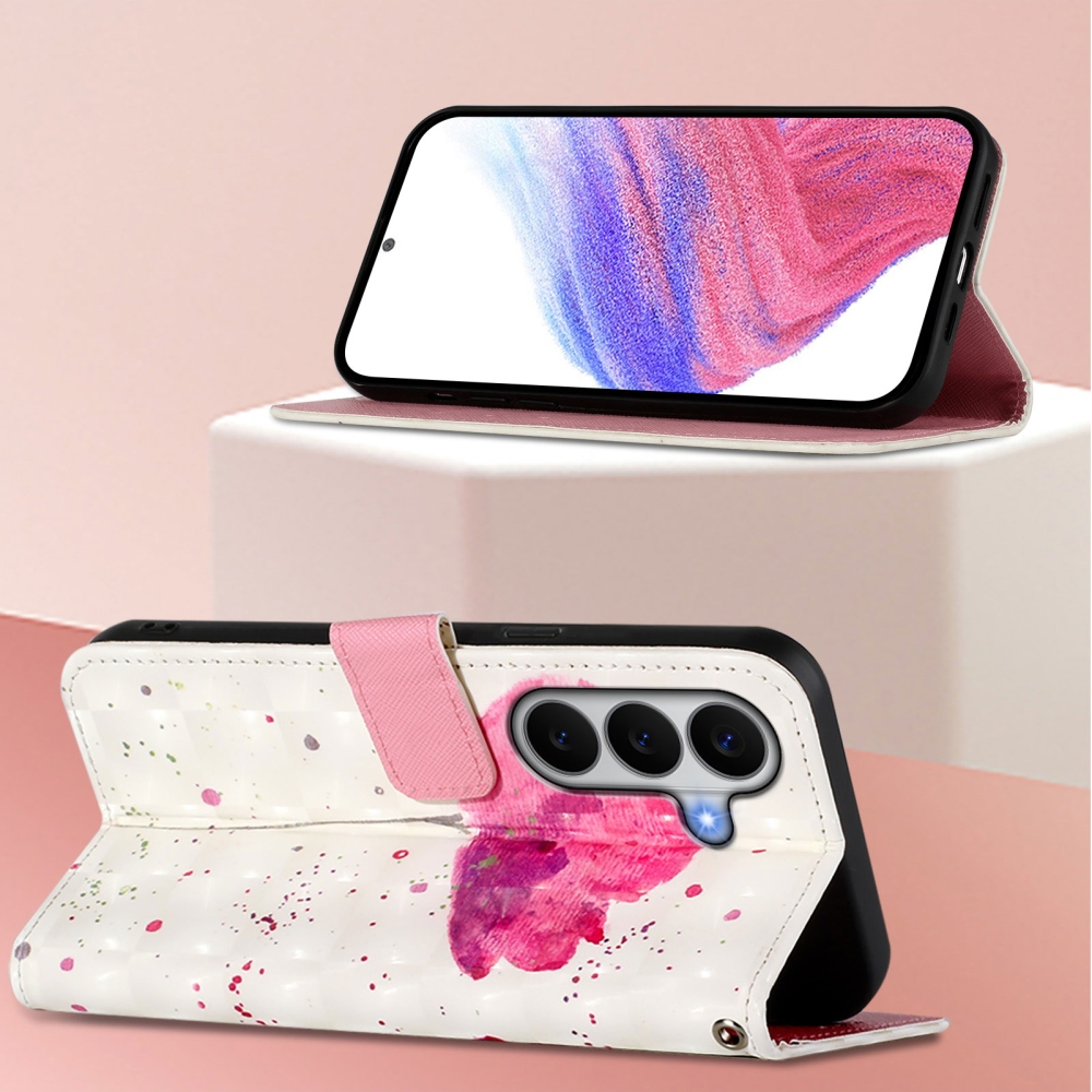Patte könyv tok Samsung Galaxy A27-hez - rózsaszín virág