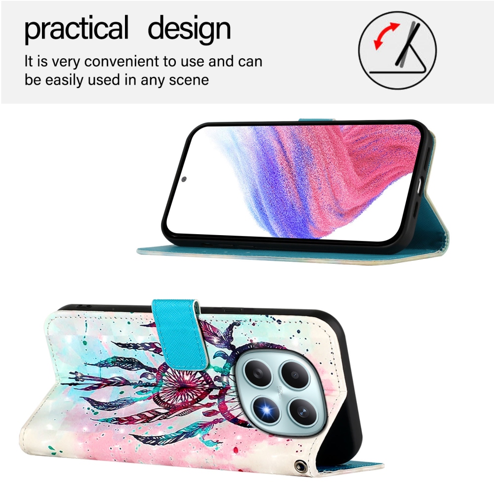 Patte könyv tok Xiaomi Poco M8 5G/Redmi Note 15 5G/Note 15 4G - színes álomfogó