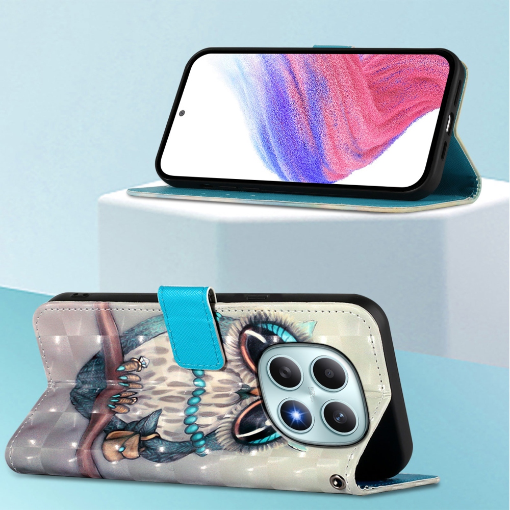 Patte könyv tok Xiaomi Poco M8 5G/Redmi Note 15 5G/Note 15 4G - bagoly