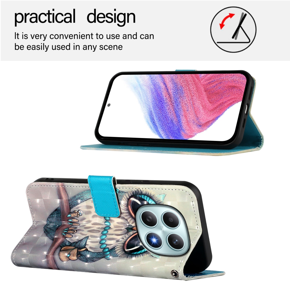 Patte könyv tok Xiaomi Poco M8 5G/Redmi Note 15 5G/Note 15 4G - bagoly