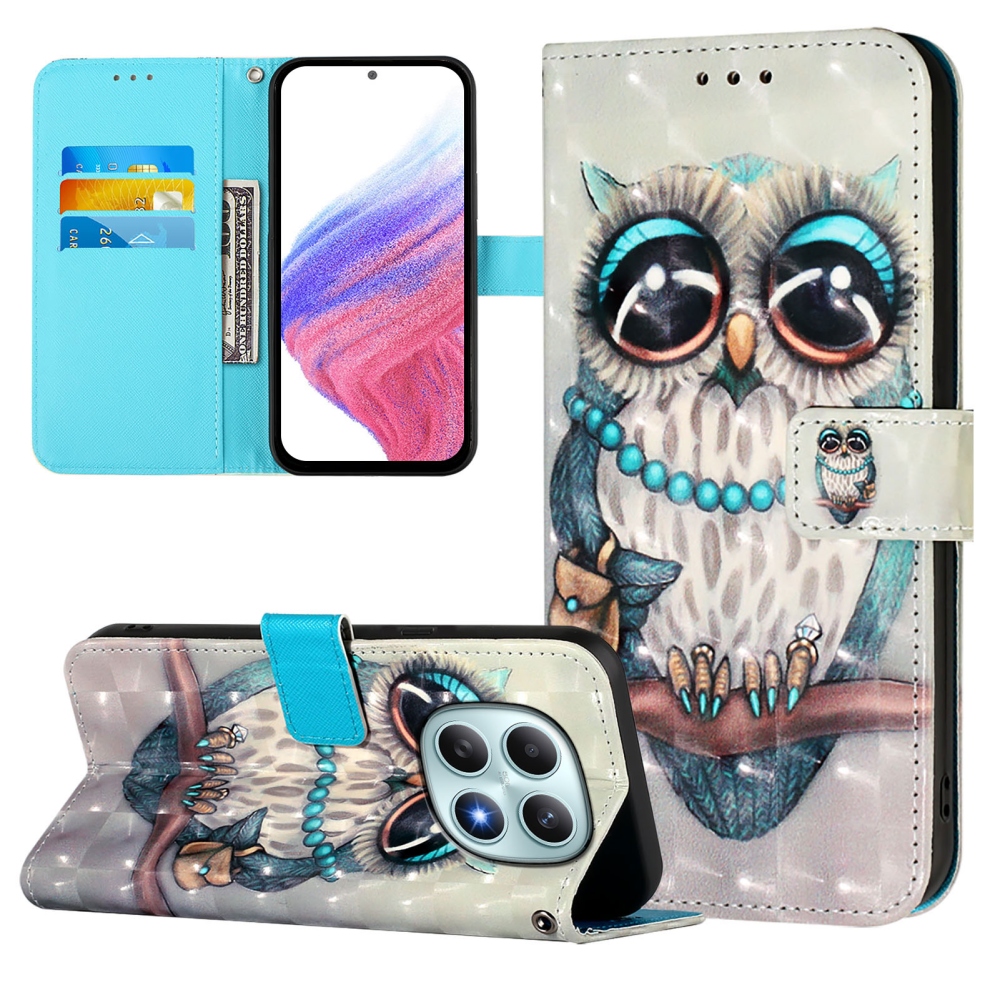 Patte könyv tok Xiaomi Poco M8 5G/Redmi Note 15 5G/Note 15 4G - bagoly