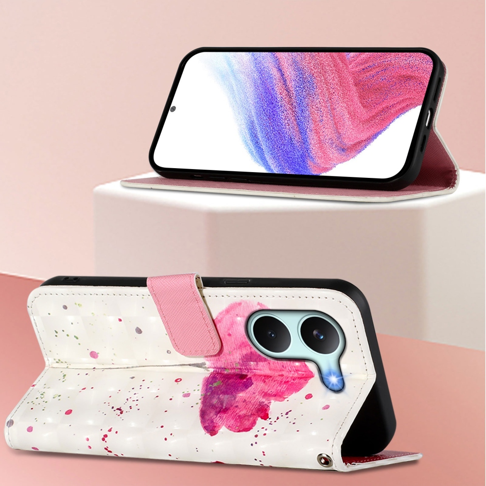 Patte könyv tok Xiaomi Poco X8 Pro 5G - rózsaszín virág