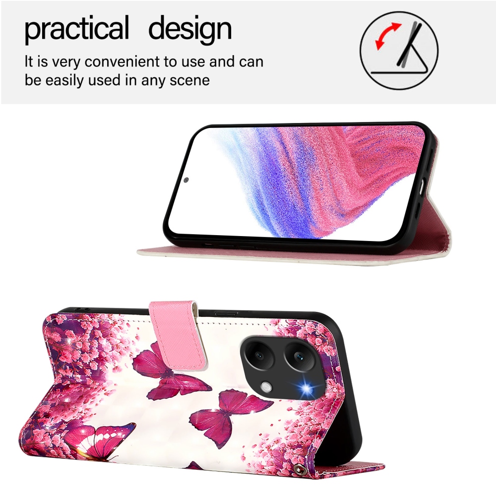 Patte könyv tok Xiaomi Poco X8 Pro Max 5G - rózsaszín pillangókhoz