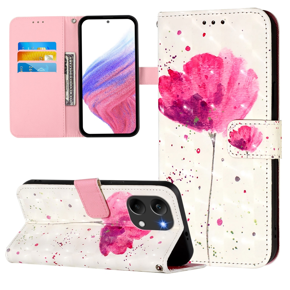 Patte könyv tok Xiaomi Poco X8 Pro Max 5G - rózsaszín virág