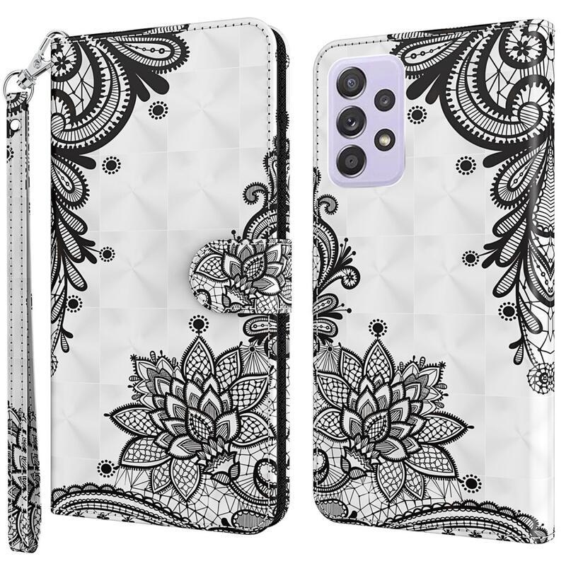 Nyomtatott pénztárca tok Samsung Galaxy A13 4G - csipke virág
