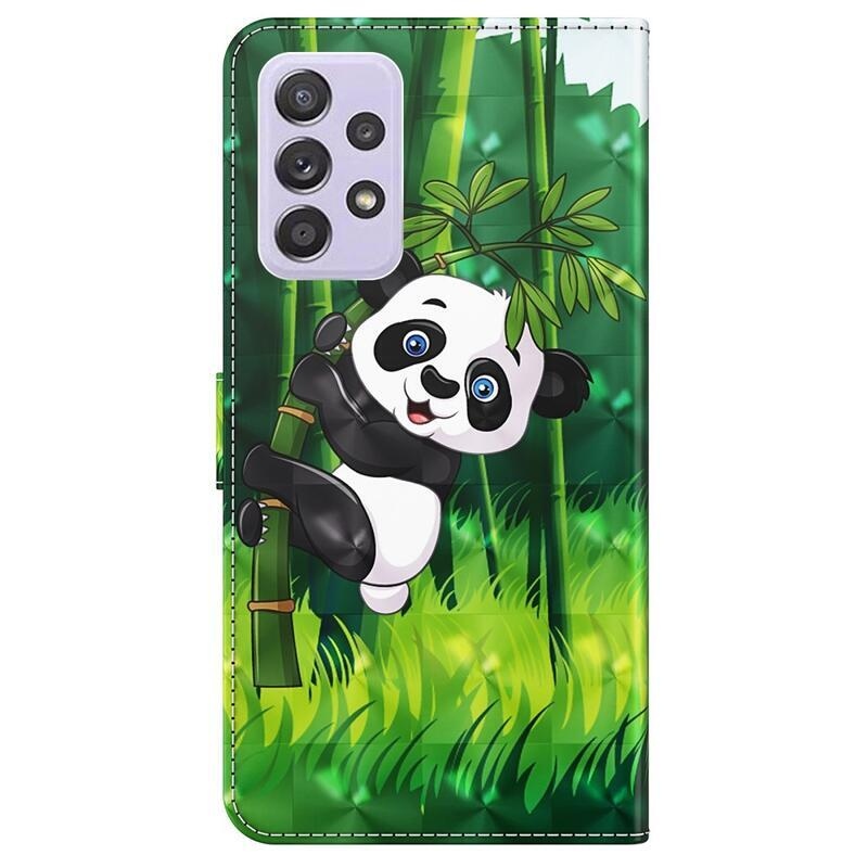 Nyomtatott pénztárca tok Samsung Galaxy A13 4G - panda a bambuszon