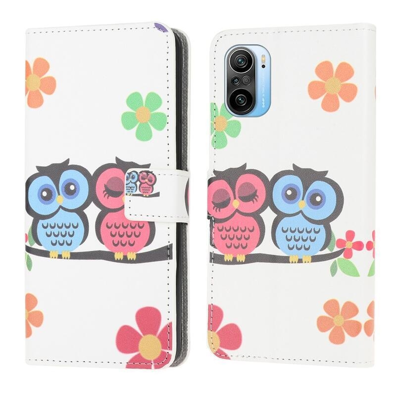 Patte pénztárca tok a Xiaomi Poco F3-hoz - baglyok az ágon