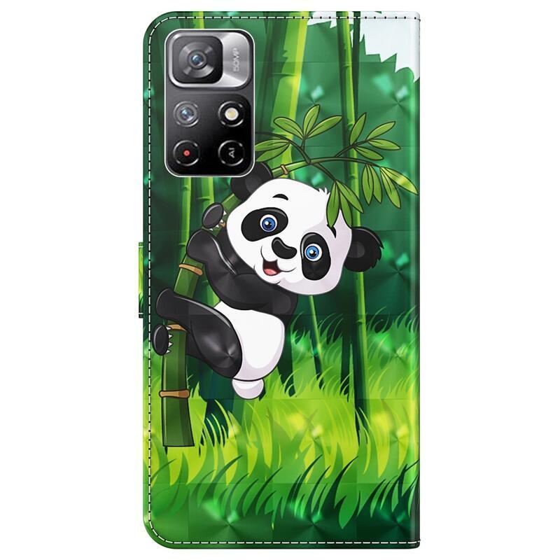 Nyomtatott pénztárca tok Xiaomi Poco M4 Pro 5G/Redmi Note 11S 5G - panda a bambuszon