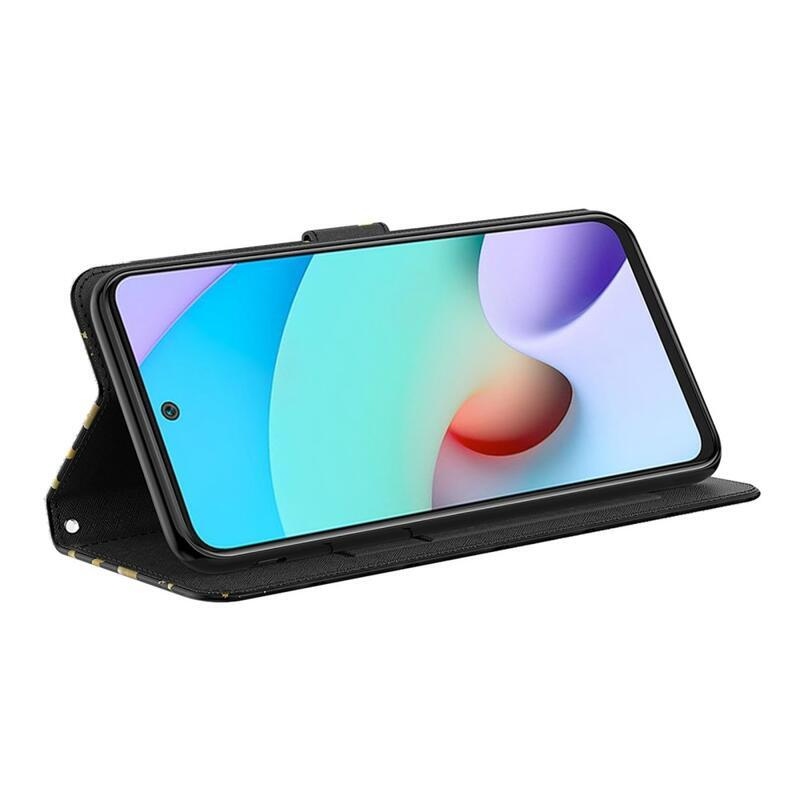 Nyomtatott pénztárca tok Xiaomi Poco M4 Pro 5G/Redmi Note 11S 5G - arany lepkékhez