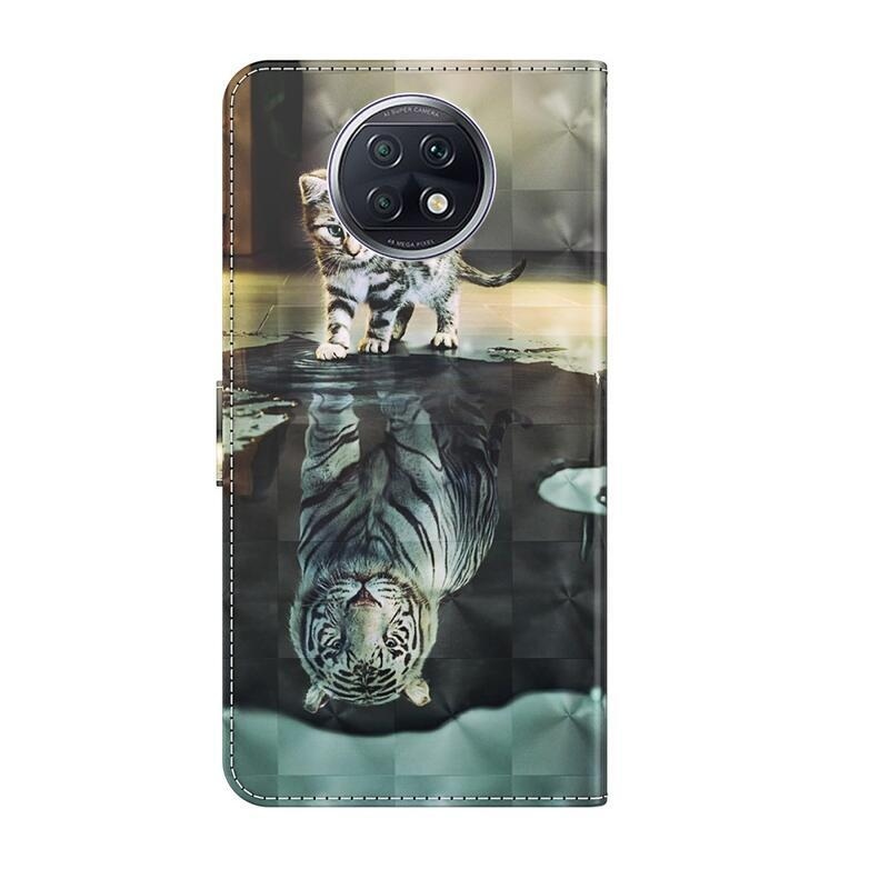 Nyomtatás pénztárca tok Xiaomi Redmi Note 9T 5G - macska és tigris tükörkép