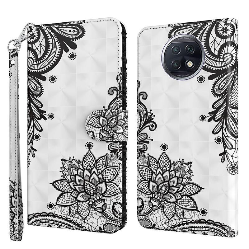 Nyomtatás pénztárca tok Xiaomi Redmi Note 9T 5G - csipke virág