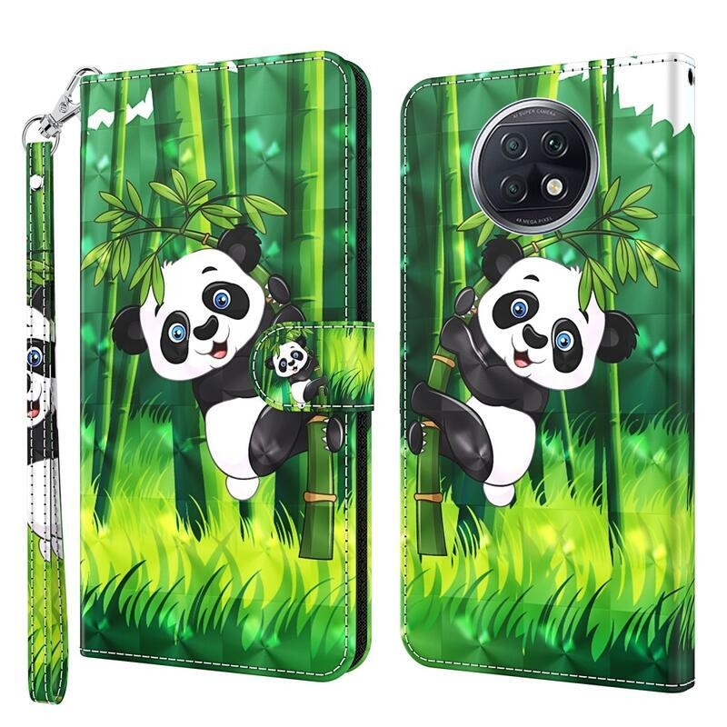 Nyomtatott pénztárca tok Xiaomi Redmi Note 9T 5G - panda a bambuszon