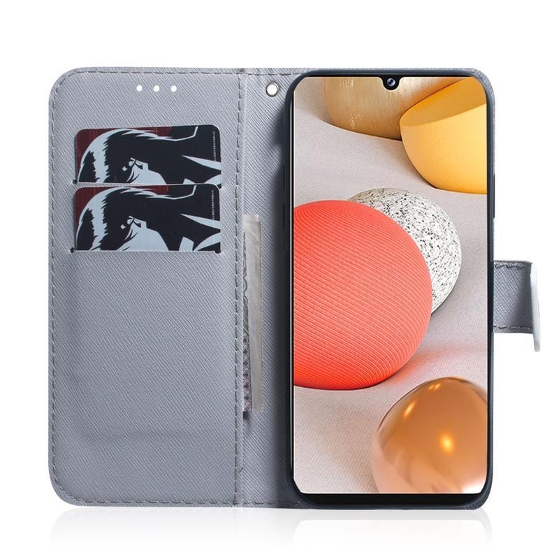 Patte PU bőr pénztárca tok Samsung Galaxy A42 5G-hez - bagoly