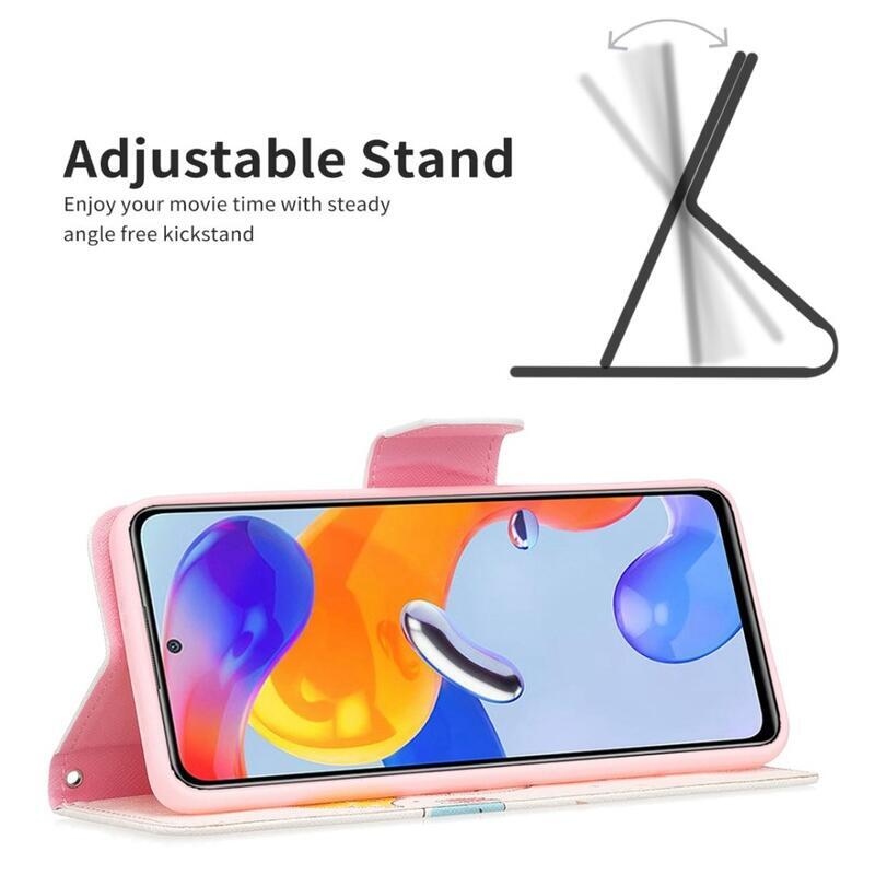 Patte PU bőr pénztárca tok Xiaomi Poco M4 Pro 4G - elefánt esernyővel