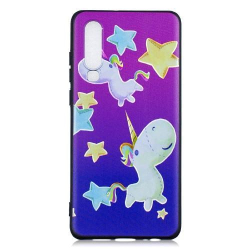 Patte szilikon borítás Huawei P30-hoz - egyszarvúak