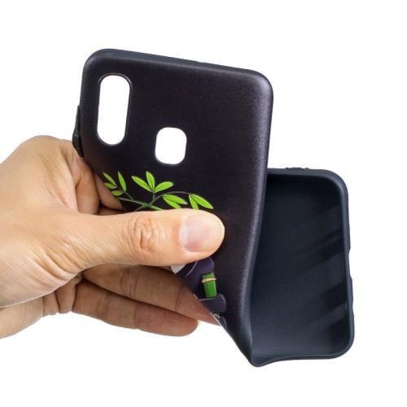 Mintás zselés tok Samsung Galaxy A30 készülékhez - panda bambuszon