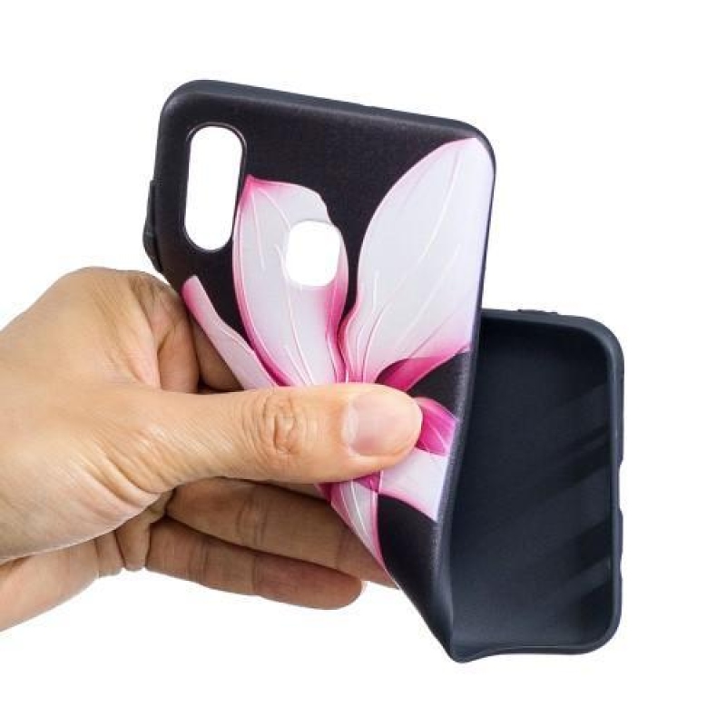 Mintás zselés tok Samsung Galaxy A30 - rózsaszín virág