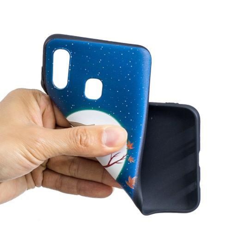 Mintás zselés tok Samsung Galaxy A30 készülékhez - bagoly egy ágon