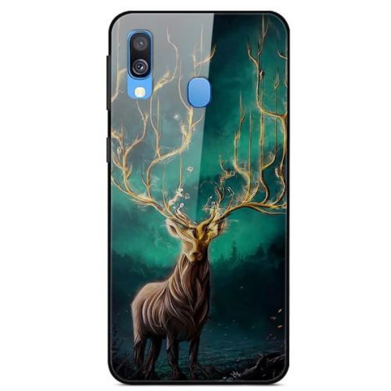 Mintás gél hibrid tok üveg hátlappal Samsung Galaxy A20e készülékhez - los