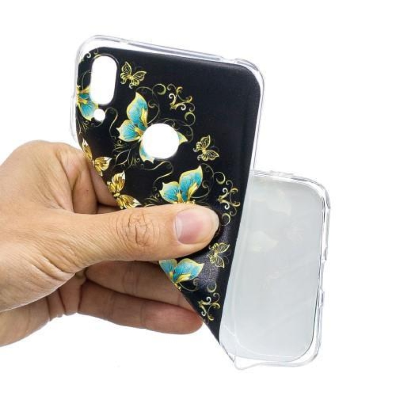 Mintás zselés tok mobil Huawei Y7 (2019) - színes pillangó