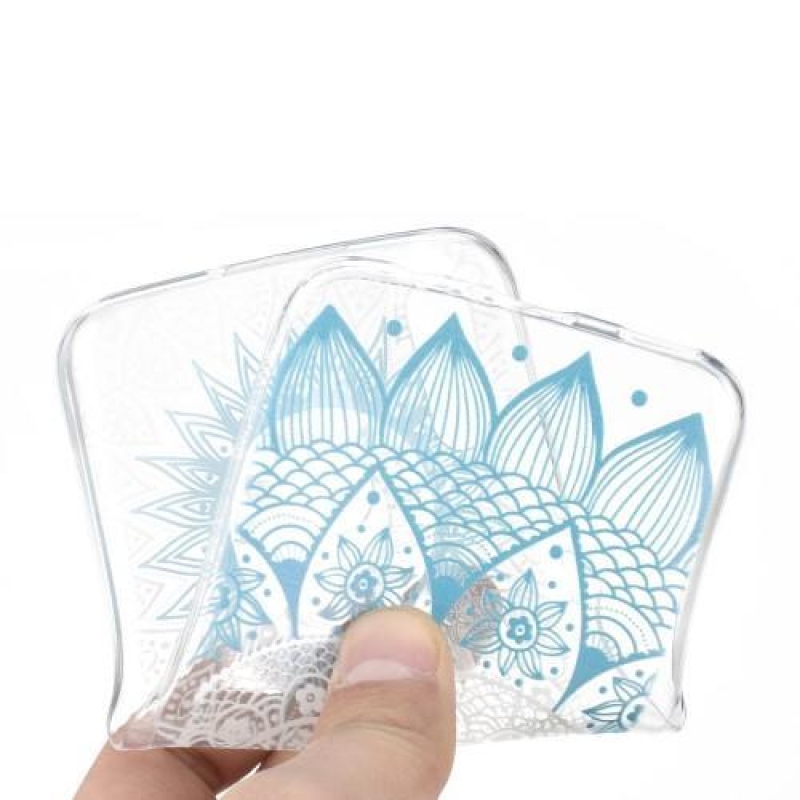 Mintás gél tok Huawei Y7 (2019) - kék napraforgóhoz