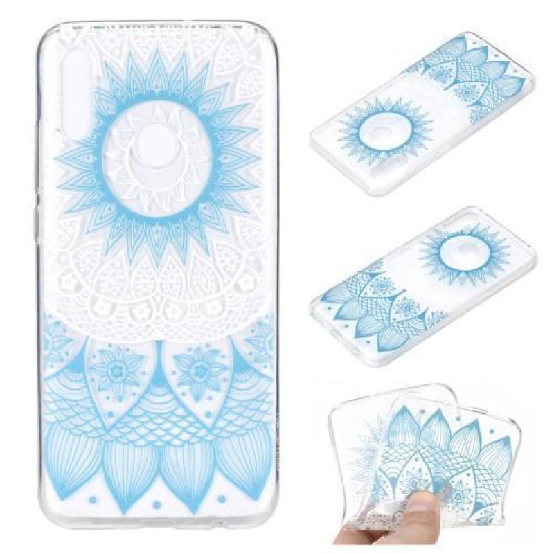 Mintás gél tok Huawei Y7 (2019) - kék napraforgóhoz
