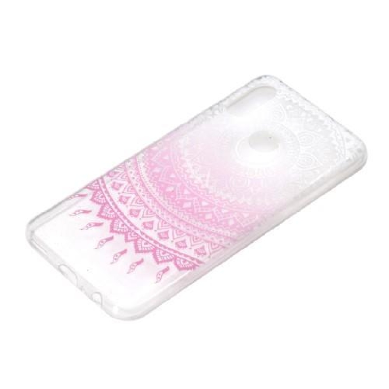 Mintás zselés tok Huawei Y7 (2019) - rózsaszín virágok