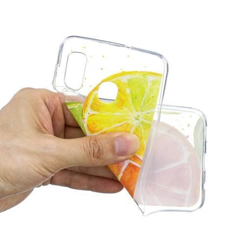 Mintás zselés tok mobil Samsung Galaxy A20 / A30 - színes citromsárga