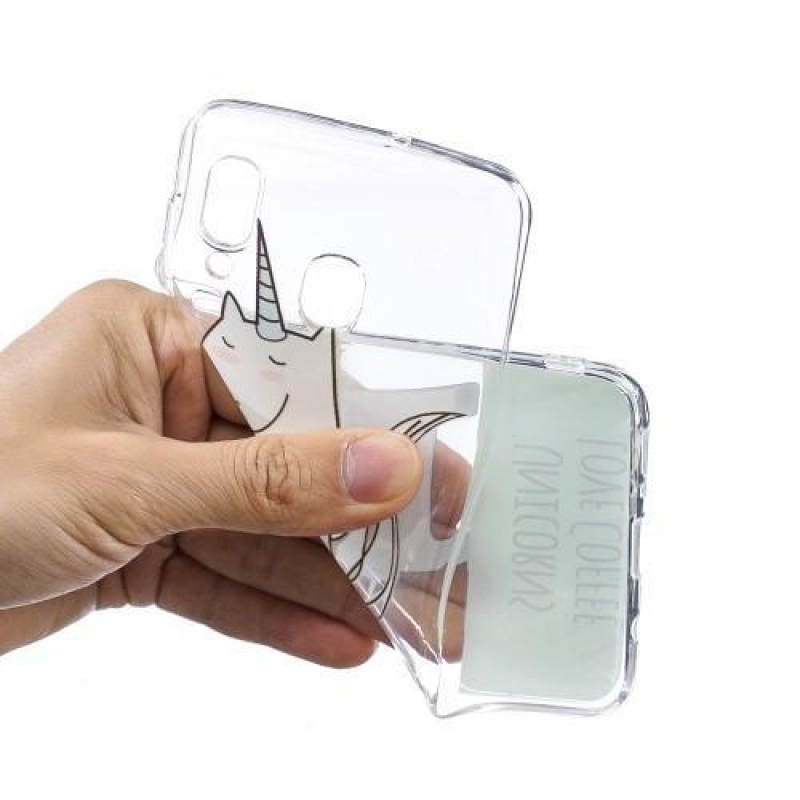 Mintás gél tok Samsung Galaxy A30 / A20 készülékhez - egyszarvú szereti a kávét