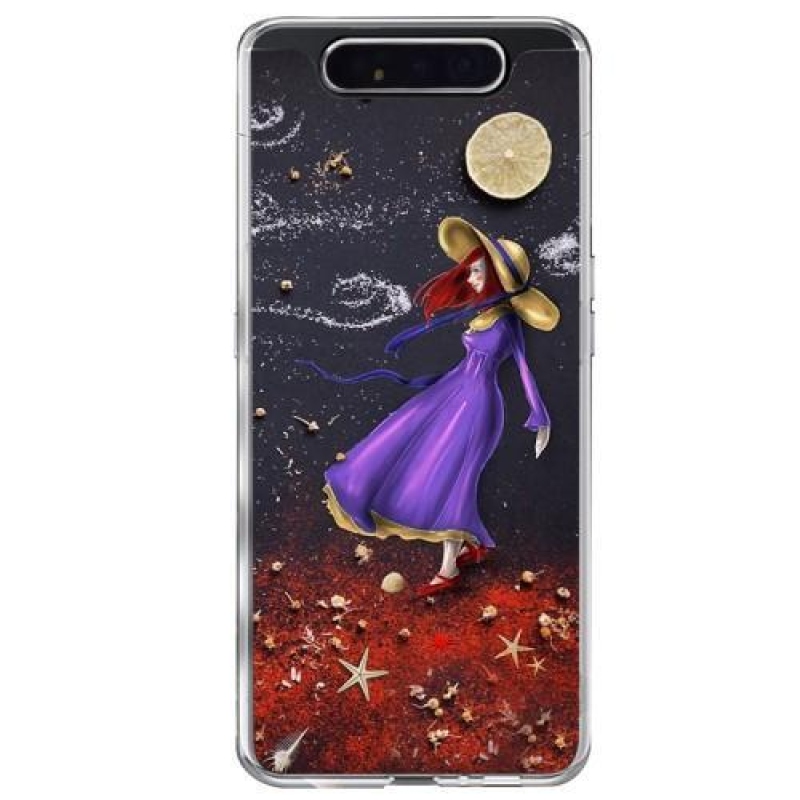 Mintás gél tok Samsung Galaxy A80 készülékhez - szépség és csillagok