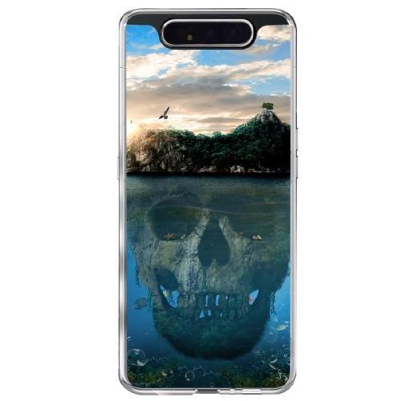 Mintás zselés tok Samsung Galaxy A80 - koponya