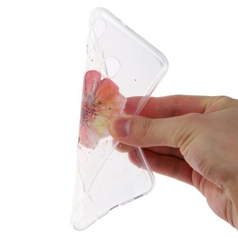 Mintás gél tok Samsung Galaxy M20-hoz - piros virág