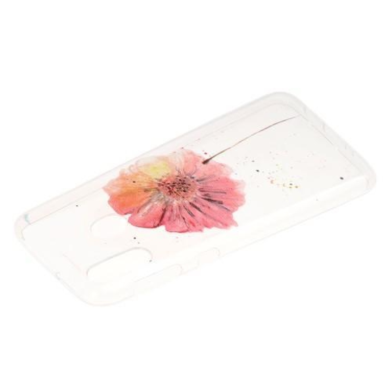 Mintás gél tok Samsung Galaxy M20-hoz - piros virág