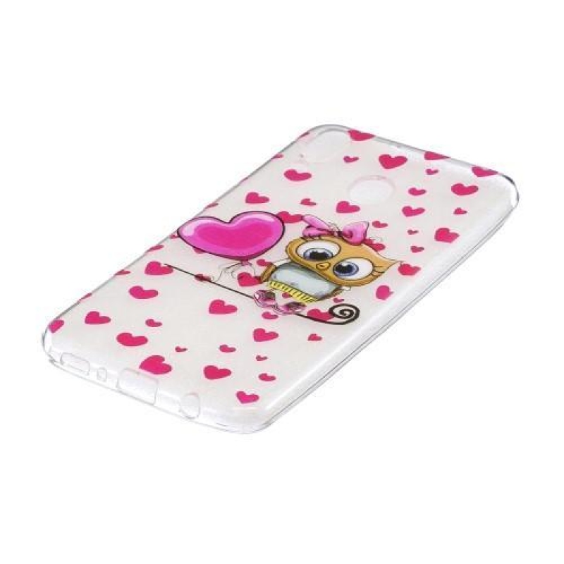 Mintás gél tok Samsung Galaxy M20 készülékhez - aranyos bagoly