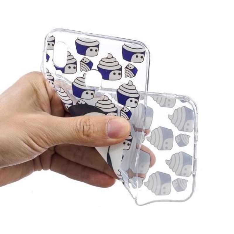 Mintás gél tok Samsung Galaxy M20 készülékhez - pingvin és muffinok