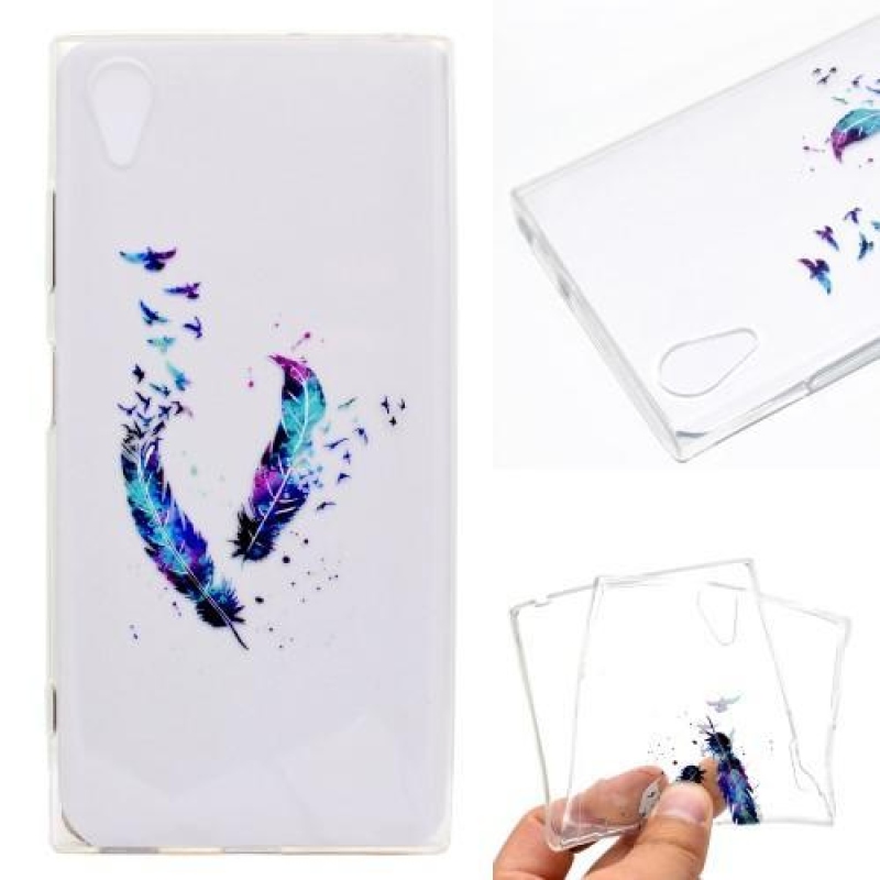 Mintás zselés tok Sony Xperia XA1 Plus készülékhez - színes tollak