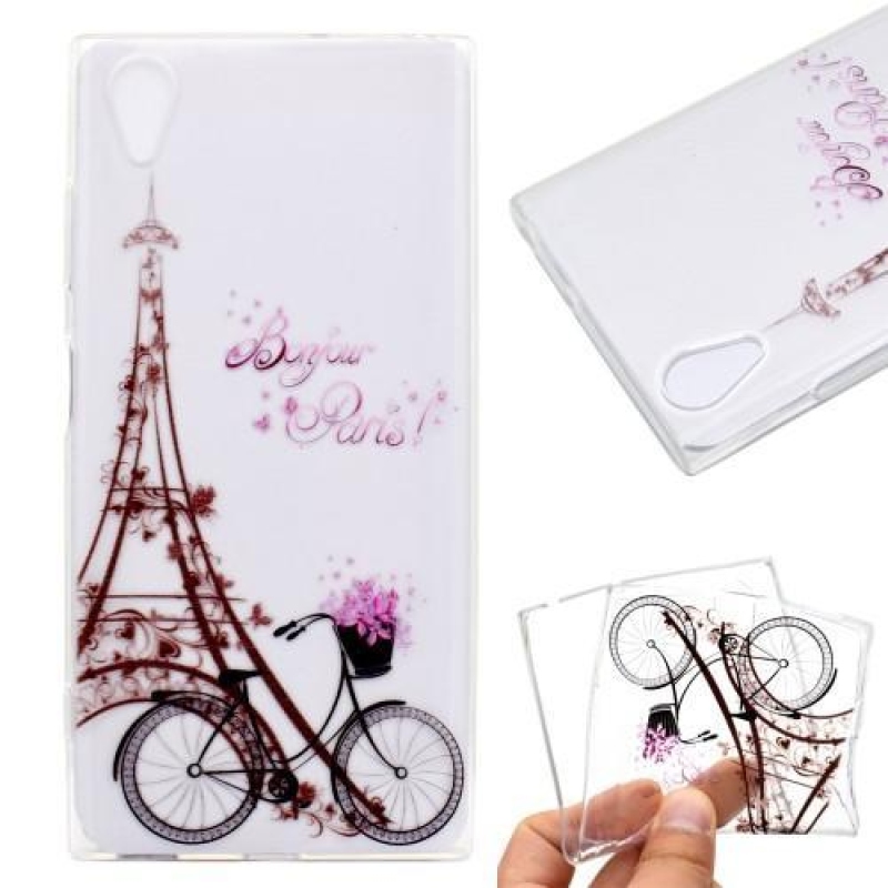 Gél mintás tok Sony Xperia XA1 Plus készülékhez - Eiffel torony